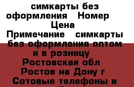 симкарты без оформления › Номер ­ 8 999 › Цена ­ 35 › Примечание ­ симкарты без оформления оптом и в розницу - Ростовская обл., Ростов-на-Дону г. Сотовые телефоны и связь » Продам sim-карты и номера   